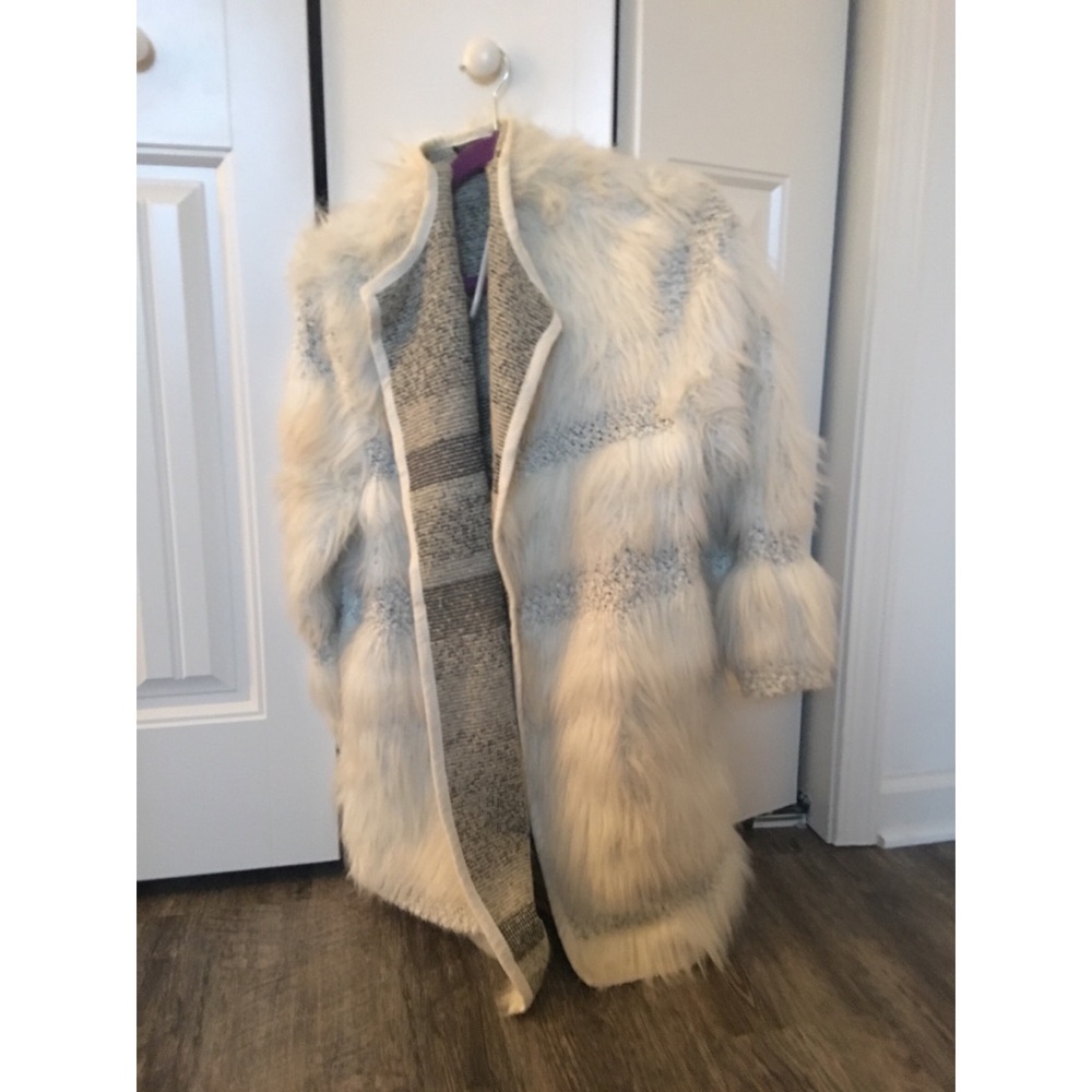 TOPSHOP Faux Fur Longline Coat